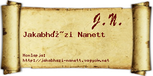 Jakabházi Nanett névjegykártya